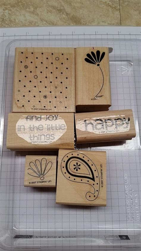 Amazon Com Stampin Up Polka Dots Paisley Set Of Decorative Rubber Stamps Retired Arts