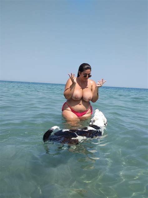 Topless Bbw In The Water Booberry