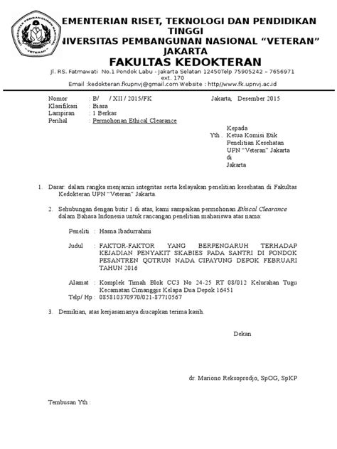 Surat Pengantar Etik