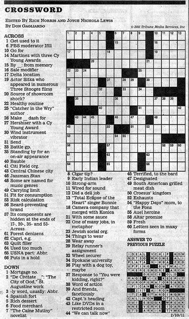 Printable Crossword Puzzles Los Angeles Times Printable Crossword Puzzles