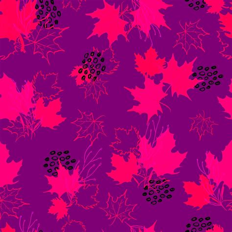 Autumn Leaves Vector Seamless Pattern Background For Fabrics Prints