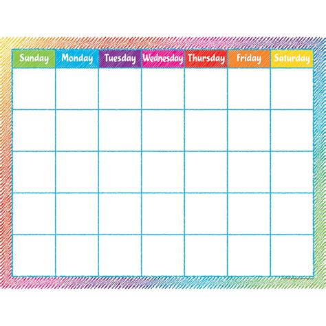 Colorful Scribble Calendar Chart Tcr7525 Teacher Created Resources