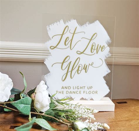 Let Love Glow Glowstick Sign Brushed Acrylic Birch Hill Designs