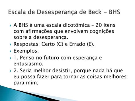 Escala De Desesperança De Beck