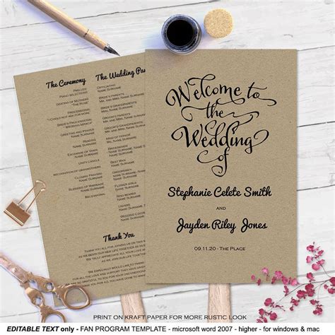The Top 21 Ideas About Diy Wedding Programs Fans Template Home