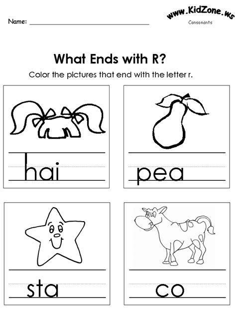 Check spelling or type a new query. Color the Ending Consonant Images