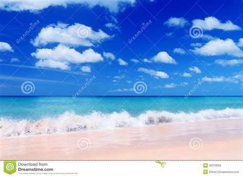 Tropical Beach Blue Sky And Clear Water Stock Image Image Of Cloud
