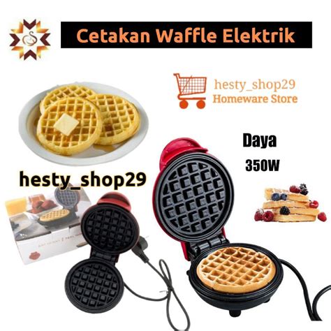 Jual Cetakan Waffle Elektrik Citakan Waffle Wafel Croffle Bulat Mini Waffle Maker Electric
