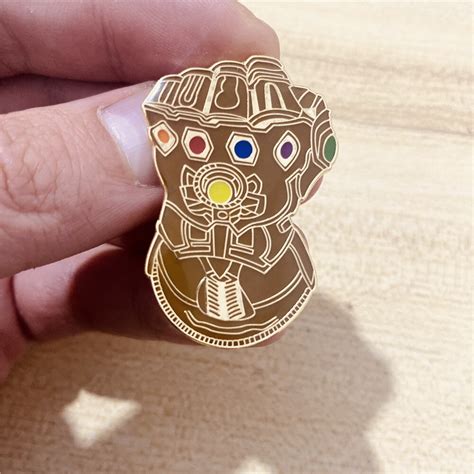 Disney Avengers Brooch Marvel Enamel Pin Thanos Infinite Glove Metal