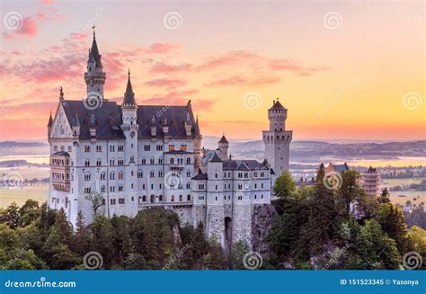 Bavaria Germany Neuschwanstein Castle In Bavarian Alps Stock Image