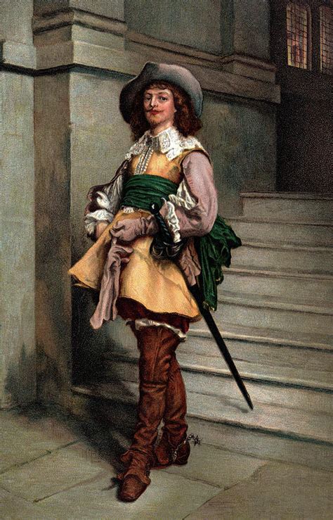 1600s Cavalier Wearing Fashion Of Times Painting By Vintage Images