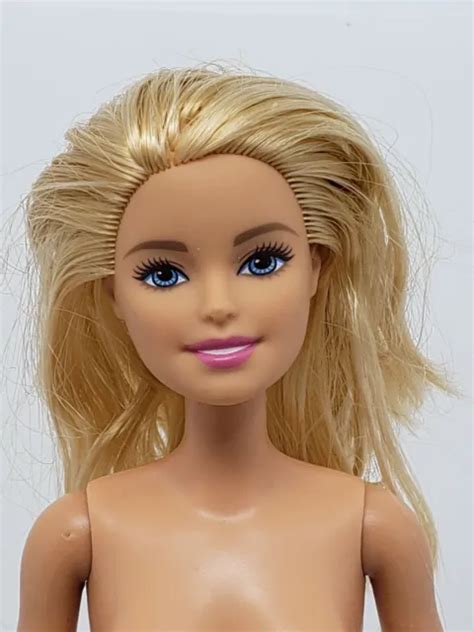 Barbie Nude Doll Blonde Hair Blue Eyes Body Stamp Head Stamp