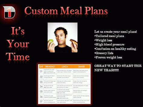 Division 1 Personal Training And Fitness Custom Meal Plans