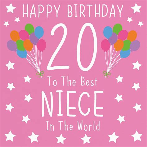 Niece 20th Birthday Card Happy Birthday 20 To The Best Etsy