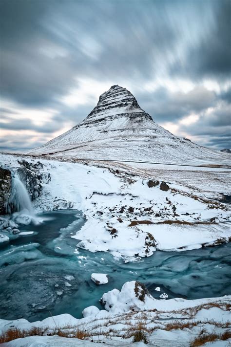 Kirkjufell In Winter Iceland Mountain Landscape Nature Photography