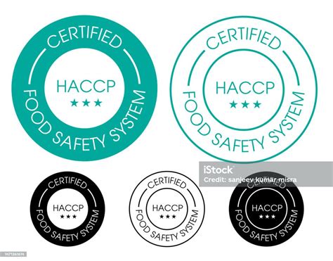 Haccp Food Safety System Certified Vector Icon Set Haccp Hazard
