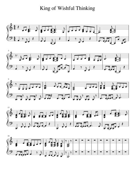 king of wishful thinking sheet music for piano solo