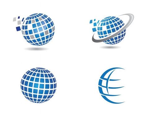 Four Different Logos That Are Designed To Look Like The Earth