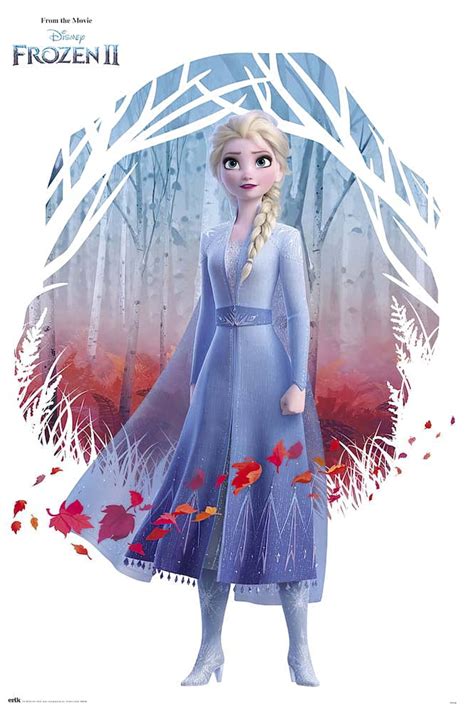 Frozen 2 Movie Poster Elsa In Forest Clear Poster Hanger