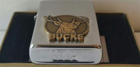 Zippo Buck Lighter Brushed Chrome Raised Bucks Logo Excellent 1991 In