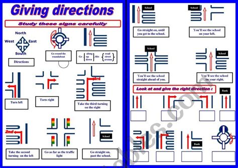 Giving Directions Esl Worksheet By Annaviictorian