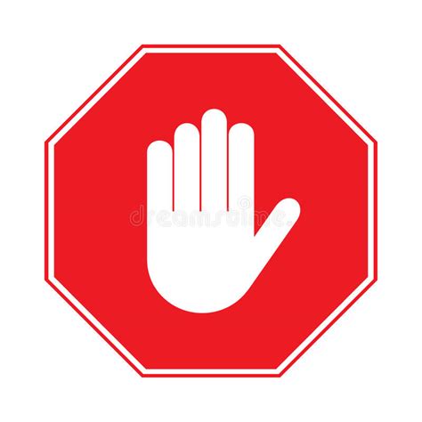 Stop Hand Sign On White Background Stock Vector