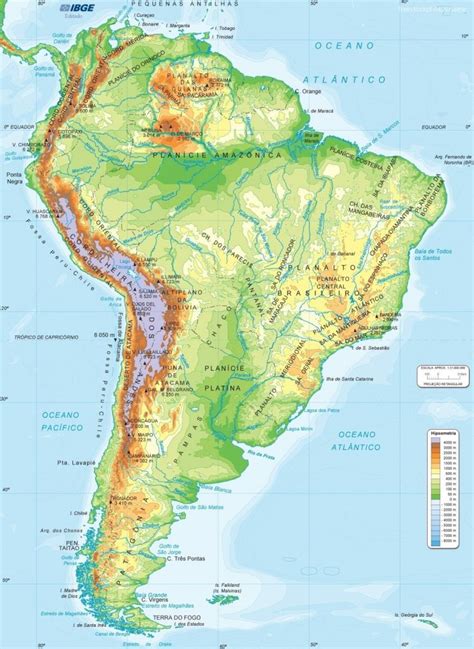 South America Physical Map Printable Globalsupportinitiative