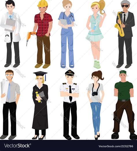 Professional Workers Collage Royalty Free Vector Image