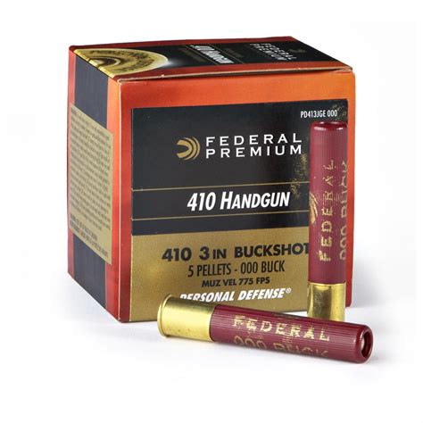 federal premium 410 handgun 3 000 buck shot 20 rounds 184133 410 gauge shells at