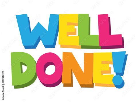 Well Done Colourful Vector Letters Stock Vector Adobe Stock
