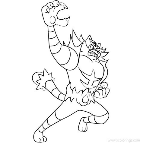 Incineroar Pokemon Coloring Pages - XColorings.com