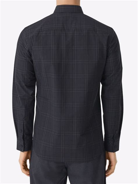 Burberry Check Print Cotton Shirt Farfetch