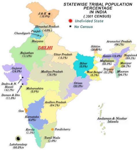 Map Of State Wise Tribal Population Percentage In India Open I