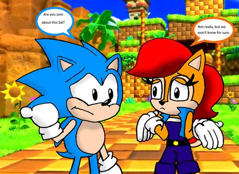 Classic Sonic And Classic Sally In Green Hill By Frostthehobidon On