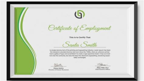 Certificate Of Employment Restaurant Sample