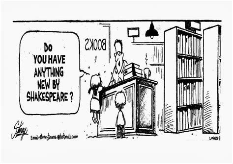 Shakespeare Cartoon Happy Birthday William Librarian Humor Readers