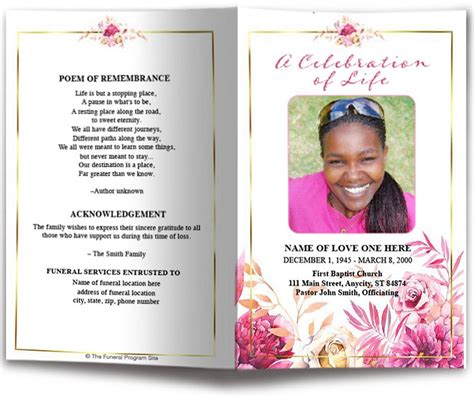 A sample funeral program is a simple solution to create a beautiful funeral service program without starting from scratch. Free Funeral Program Template Download ~ Addictionary