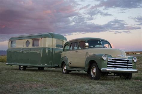 A 1952 Chevrolet Suburban Towing A 1948 Palace Royale Best Travel
