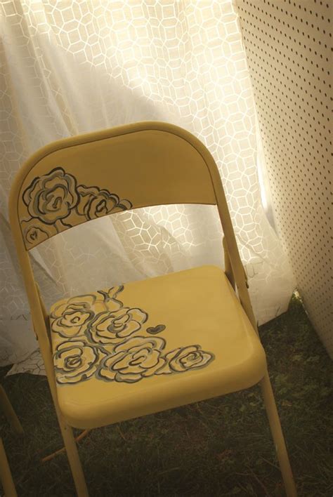 Metal folding chairs might be described as a blessing you wish were in disguise. VOL.25: Before and After: painted metal folding chairs