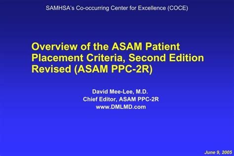 Overview Of The Asam Patient Placement Criteria Substance