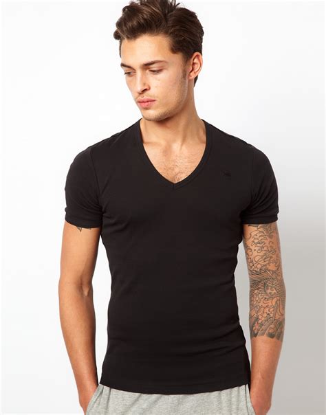 Not only did i wear these to the pool and beach, i wore them to. G-Star RAW G-star 2 Pack V Neck T-shirt in Black for Men ...