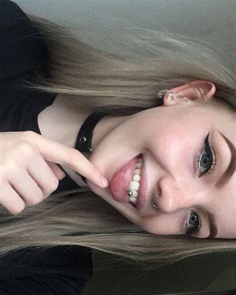 Tyger On Instagram “🍎” Tongue Piercing Cute Tongue Piercing Blonde