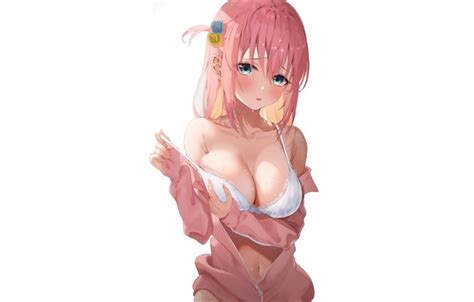 Wallpaper Kawaii Girl Hot Sexy Bra Pink Hair Boobs Pink Anime Pretty Babe Cute Oppai