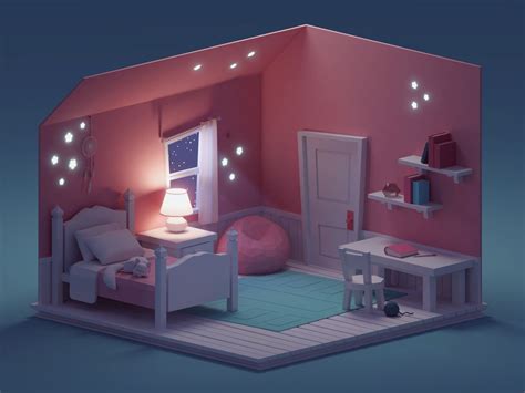 Maybe you would like to learn more about one of these? Quick Room Render (Night Version) | Isometric art, Low ...