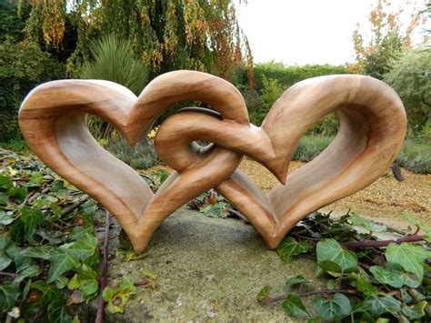Celtic Hearts Natural Colour Wooden Hearts Celtic Heart Carving