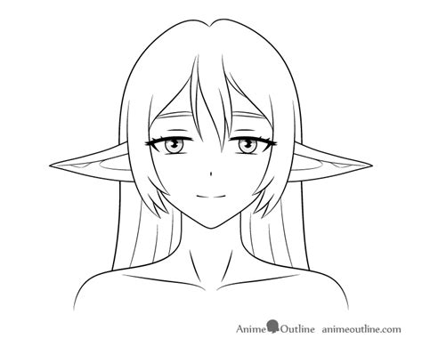 How To Draw An Anime Elf Girl Step By Step Animeoutline Elf