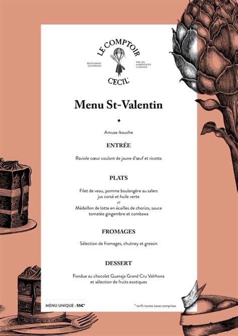 La St Valentin Au Restaurant Le Comptoir Cecil Les Aubergistes Lyonnais
