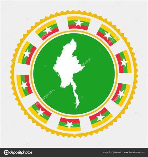 Derivative works of this file: Myanmar flat stamp Round logo with map and flag of Myanmar ...