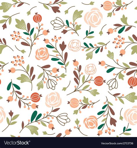 Beauty Seamless Floral Pattern Royalty Free Vector Image