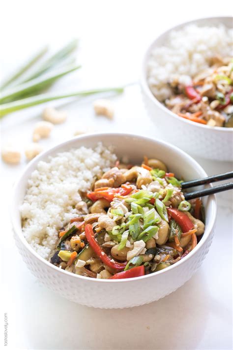 Sautéed veggies, chickpeas or even chicken stir fried with a general tso's sauce. Paleo + Whole30 Chicken Stir Fry with Cauliflower Rice - a 30 minute healthy dinner or meal prep ...
